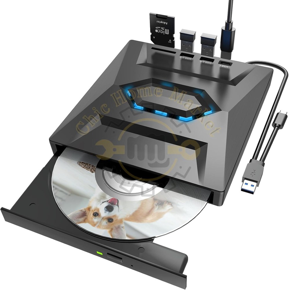 USB 3.0 External CD DVD Burner Drive for Windows PC Laptop