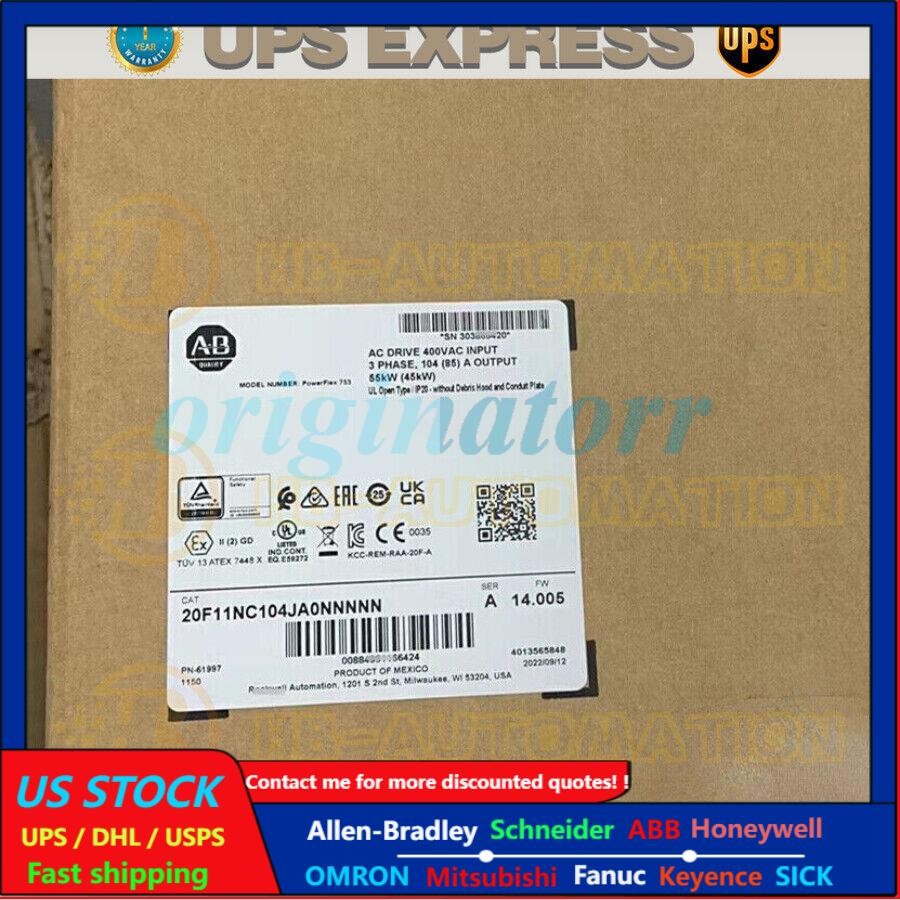 20F11NC104JA0NNNNN Allen Bradley PowerFlex Air Cooled 753 AC Drive Spot Goods#CG