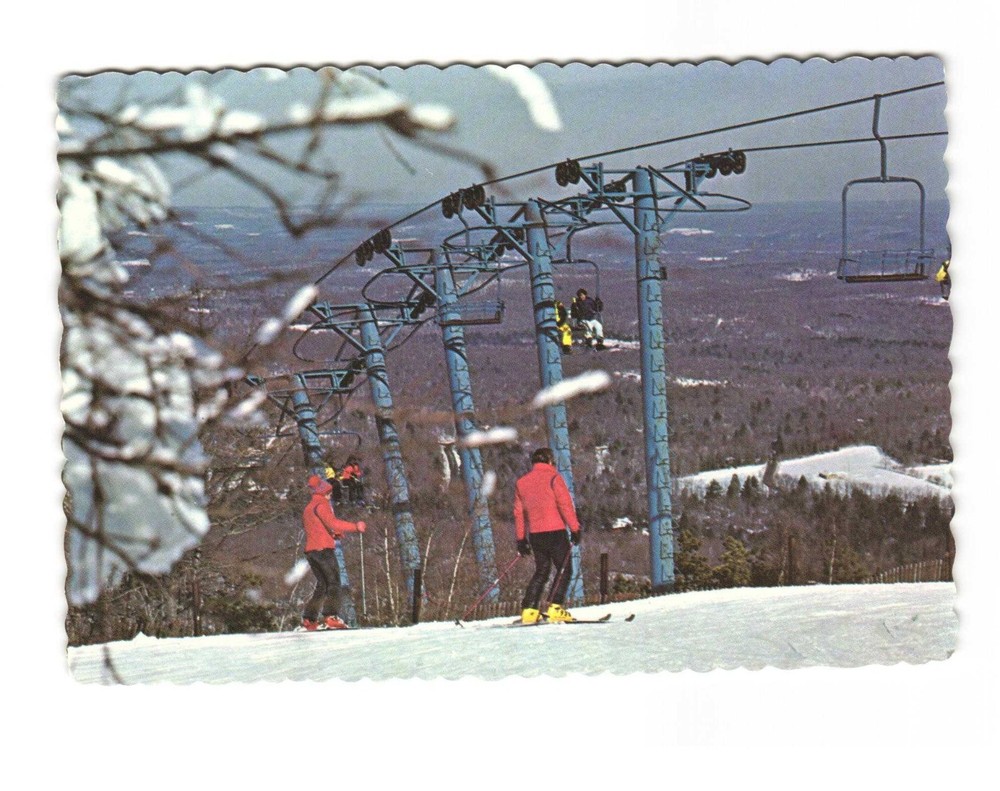 Camelback ski area in the Poconos Tannersville PA VTG Postcard Triple chair lift
