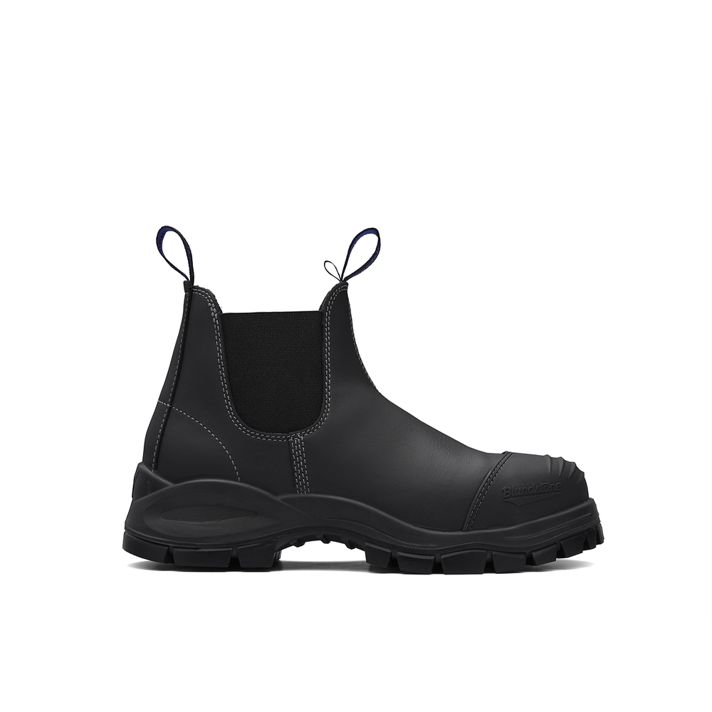 Steel Toe Slip-On Elastic Side Boots with Kick Guard in Black AU14 US1