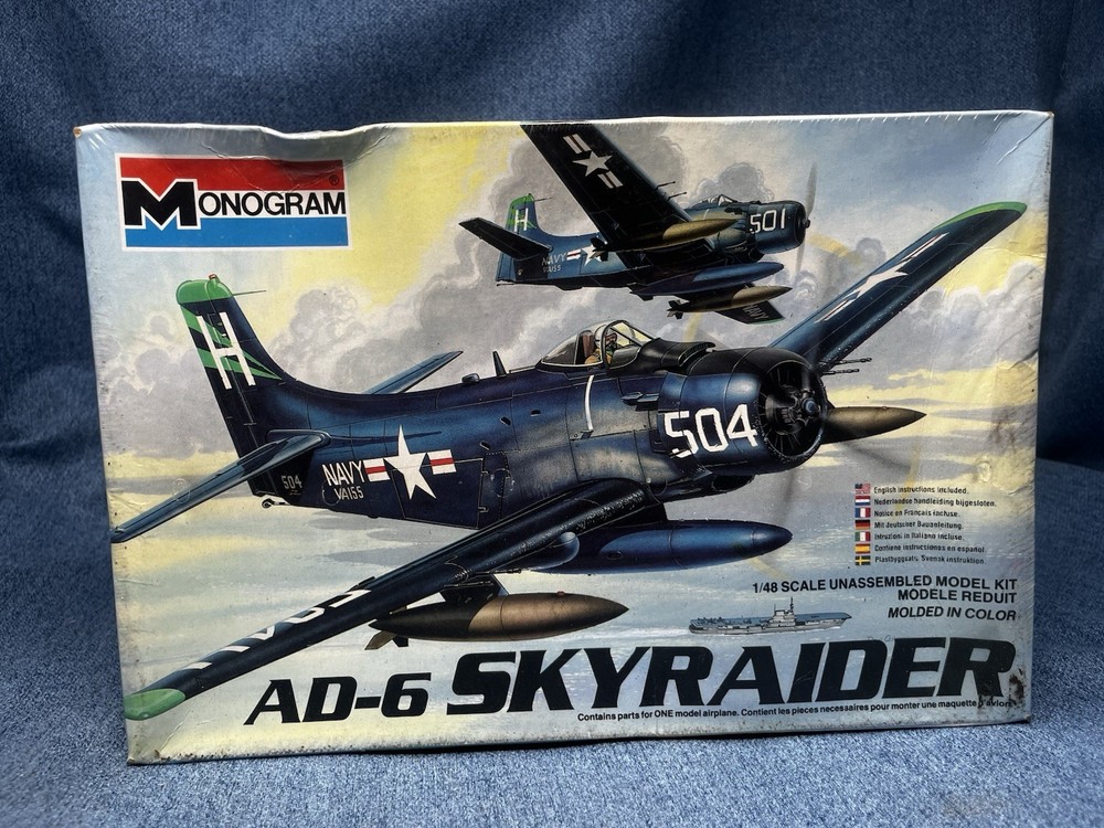 Monogram AD-6 Skyraider 1/48 Scale Model Aircraft SEALED Box