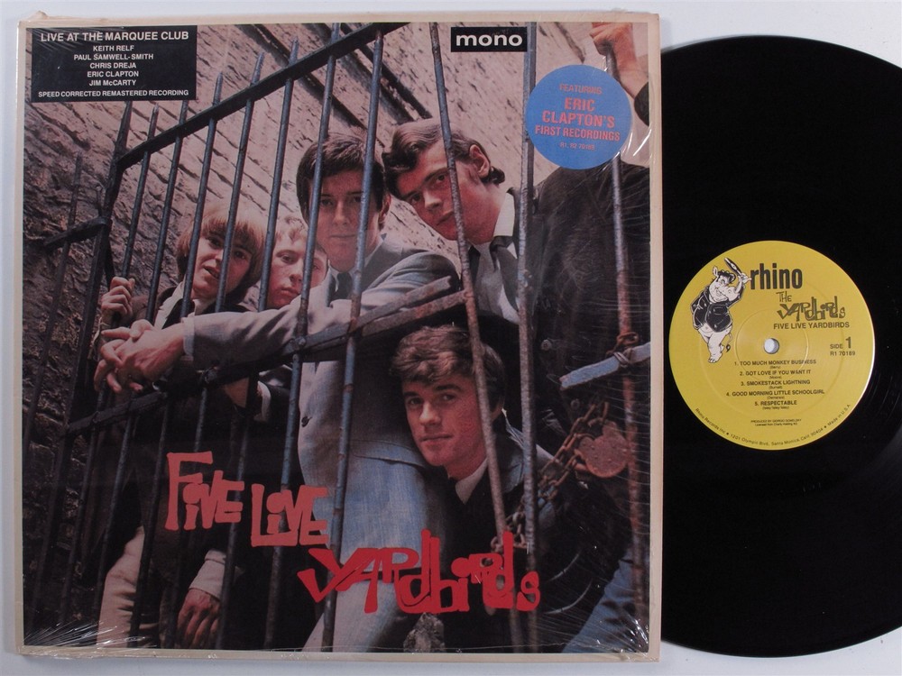 YARDBIRDS Five Live Yardbirds RHINO LP VG+ 1988 reissue SHRINK d