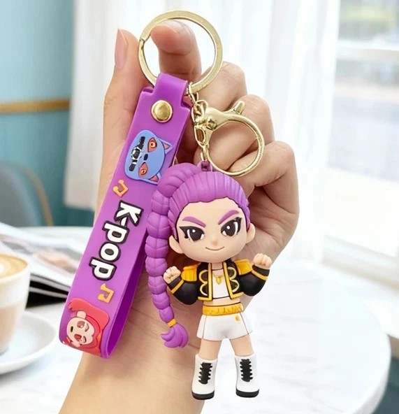 KPOP Demon Hunters Tiger PVC Figure Keychain Cute Harajuku Style Key Ring Fans