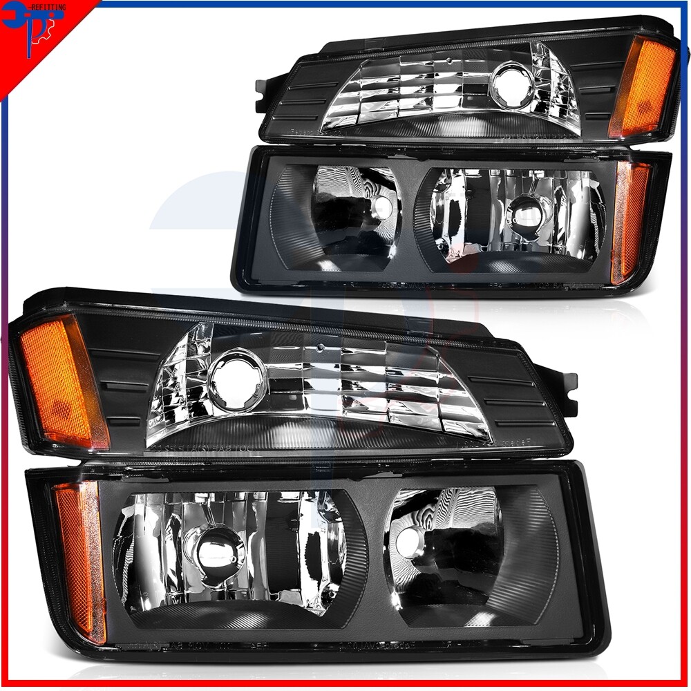 Replace Headlight Assembly Kit Lamp For Chevy Avalanche 1500 2500 2002-2006