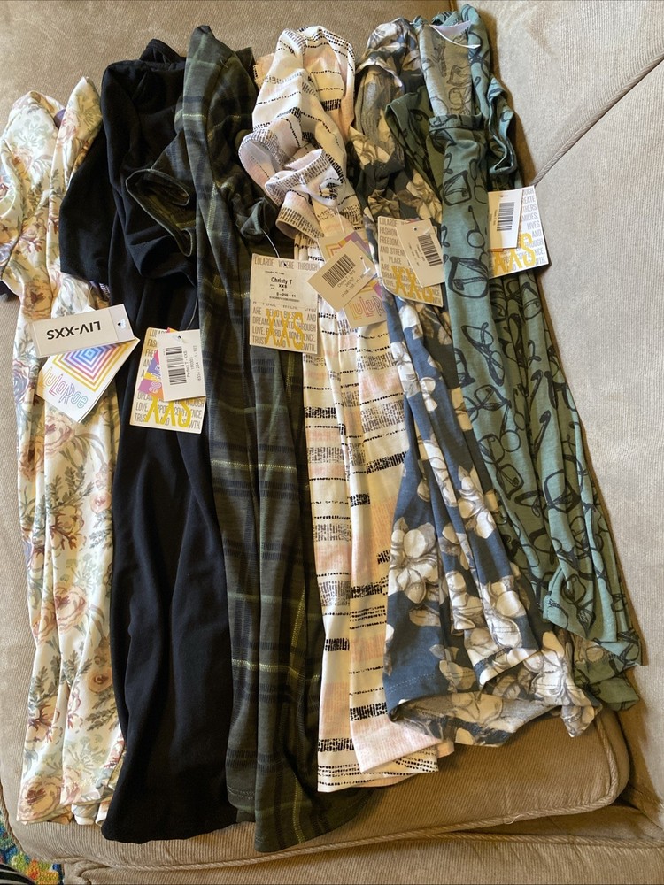 Lularoe XXS Lot Tee Classic Perfect Christy Lot Of 6 New Floral, Stripes, Etc