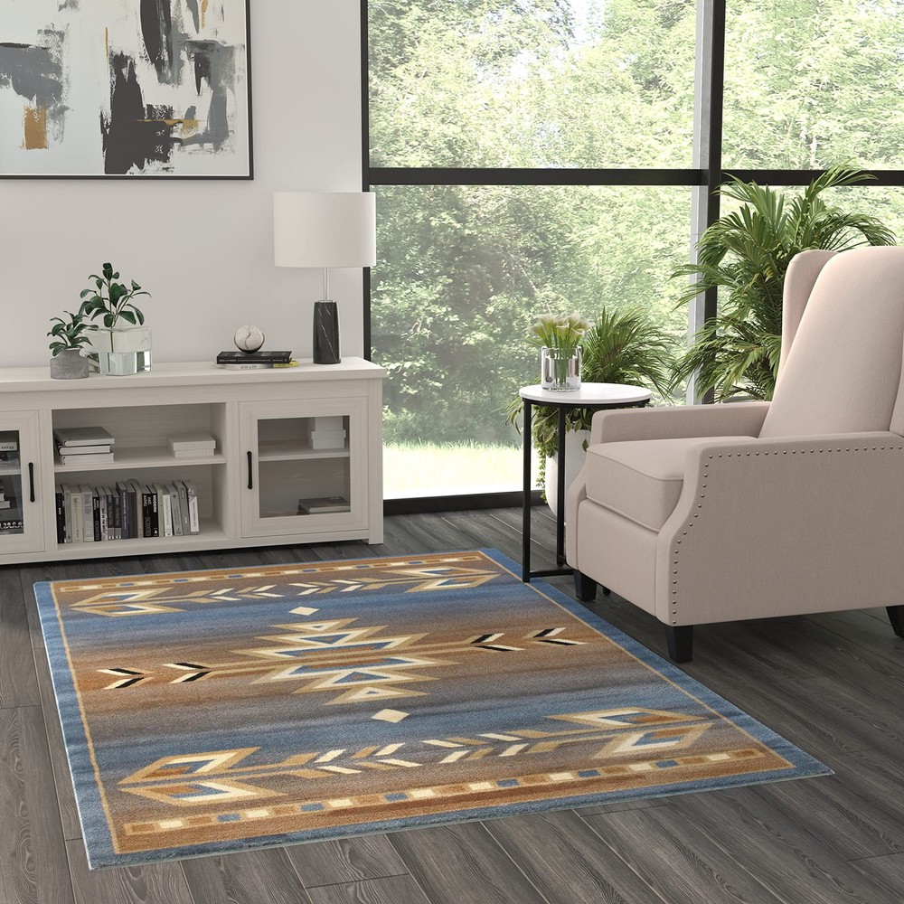 Masada Southwest 5x7 Blue Native American Area Rug