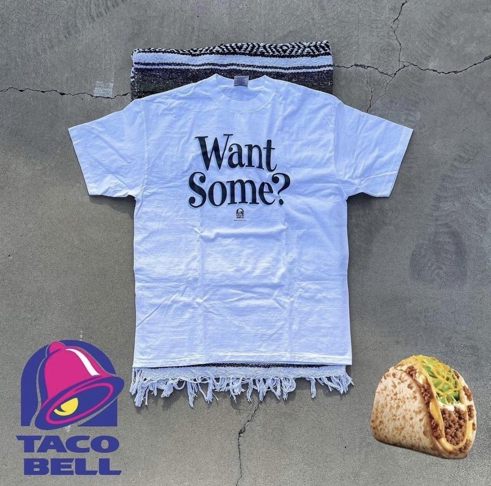 Vintage Taco Bell “Want Some?” Promo T-Shirt XL White Rare Graphic Tee