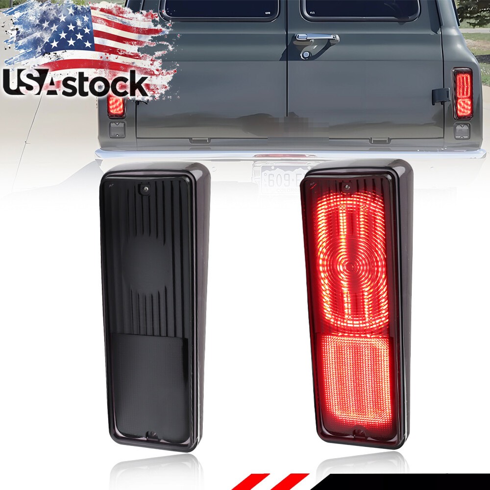 2X Smoke Red LED Rear Tail Lights For 67-72 Chevy/GMC Panel Truck & Suburban C/K