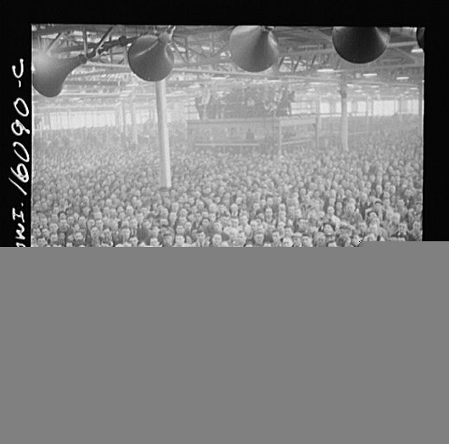 Detroit Michigan Hudson Naval Ordnance Ceremonies 1910s Crowd Factory Interior