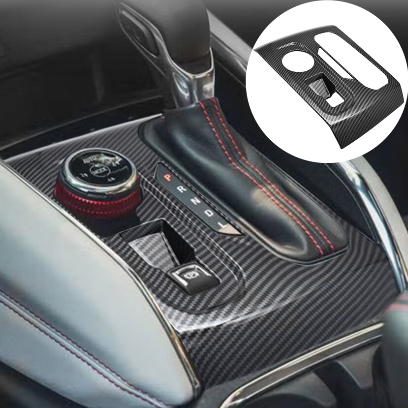 Carbon Fiber Color For 2023 2024 2025 Chevy Colorado Gear Shift Panel Cover Trim