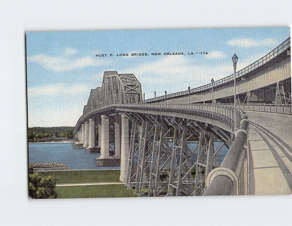 Postcard Huey P. Long Bridge Louisiana USA