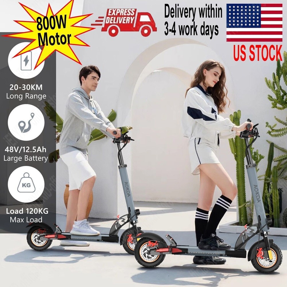 ELECTRIC SCOOTER 800W Motor LONG RANGE 25KM HIGH SPEED 28Mph 10in Fold E-Scooter