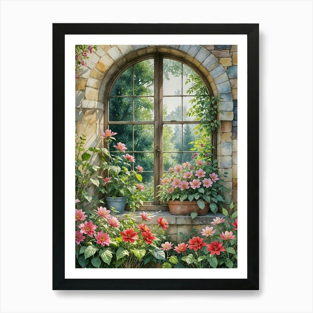 Window View Art Print Framed Wall Art Poster Canvas Print Picture