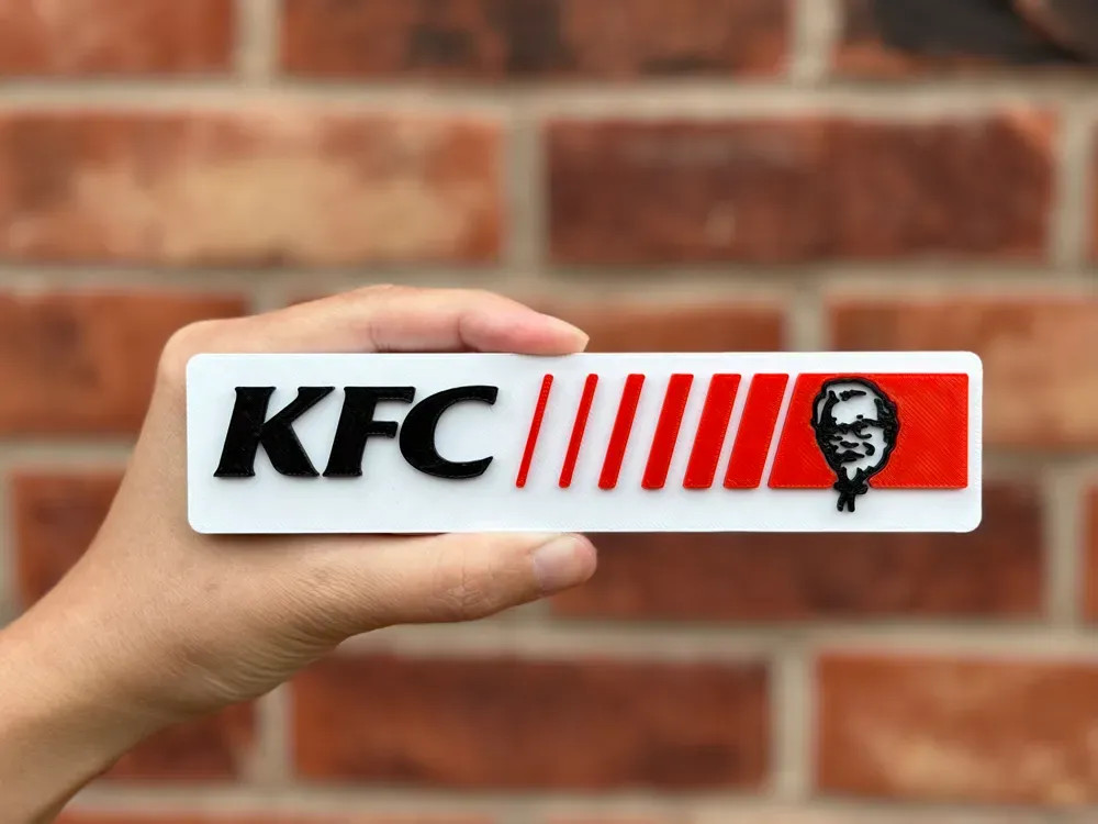 KFC Sign 3D Printed Logo Plaque Wall Art Decor Colonel Sanders Collectible
