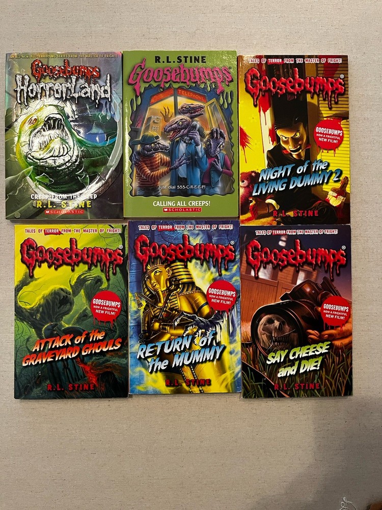 Lot of 6 Goosebumps Books Paperback Children's Horror by  R.L. Stine