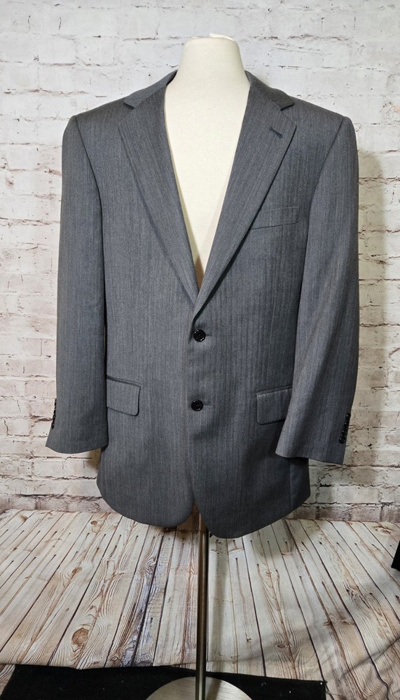 Jos A Bank Signature mens gray herringbone sport coat suit jacket blazer 41 R