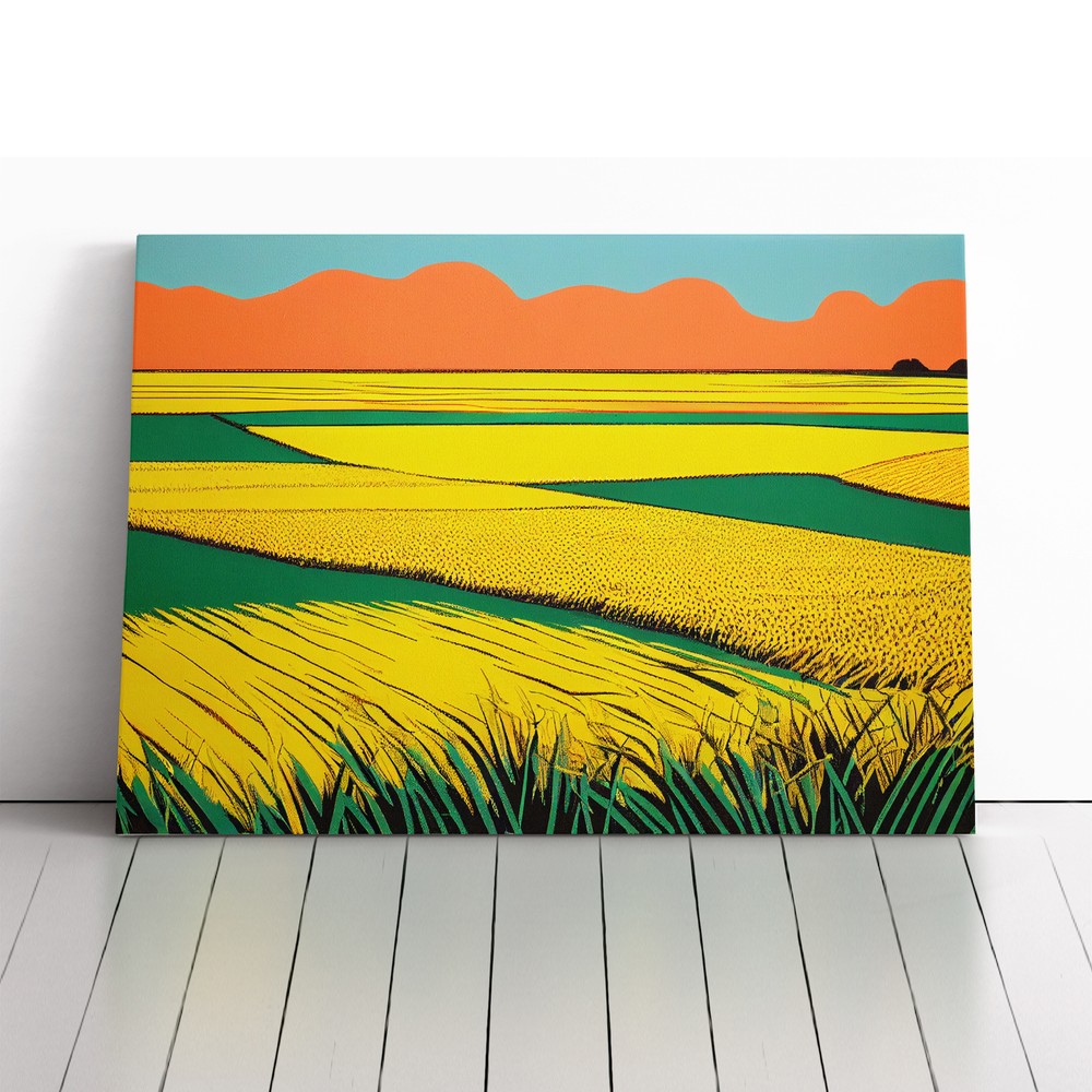 Wheat Field Pop Art Canvas Wall Art Print Framed Picture Home Decor Living Room