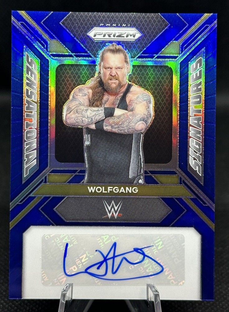 2024 Panini Prizm WWE Wolfgang Sensational Signatures Auto Blue /49 🔥🔥🔥
