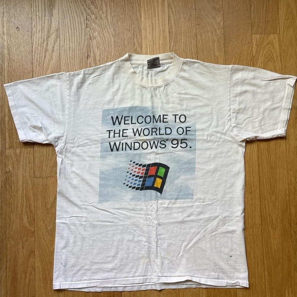 Vtg 90s Microsoft Welcome To The World Of Windows 95 T-Shirt, All size S-5XL