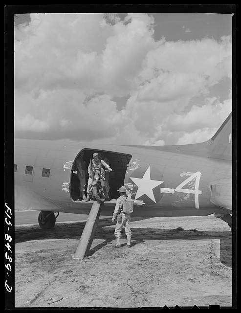 Fort Bragg North Carolina 1942 Airborne Motorcyclists Military Demonstration
