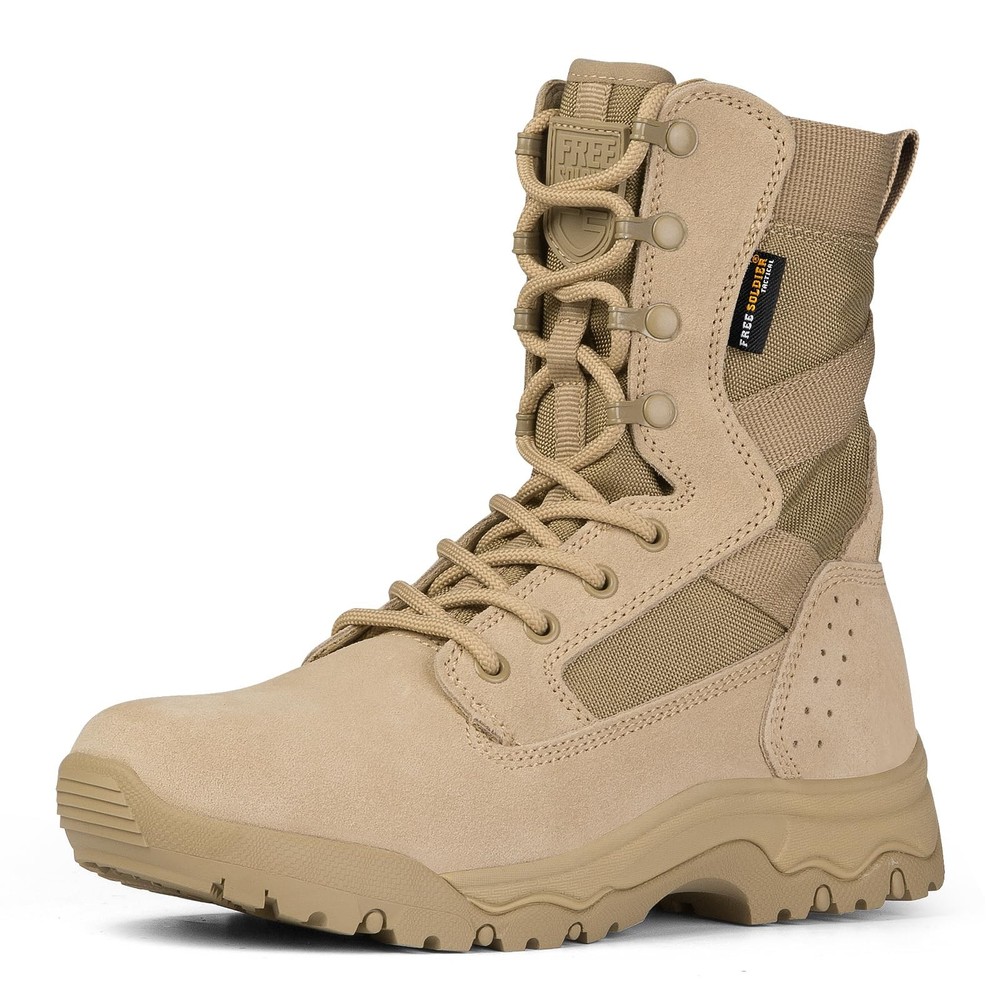 Men's 8-Inch Lightweight Tactical Military Boots Durable Suede Desert Combat Work Footwear
