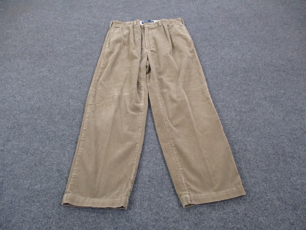 Polo Ralph Lauren Pants Men 35 X 30 Brown Corduroy Casual Andrew Pant Vintage