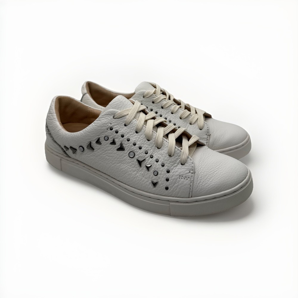 Frye Ivy Low Women  White Leather Casual Sneakers Shoes  Size 8.5