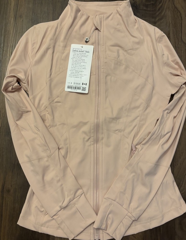 LULU  pink define jacket nulu full zip women’s nylon lycra 4