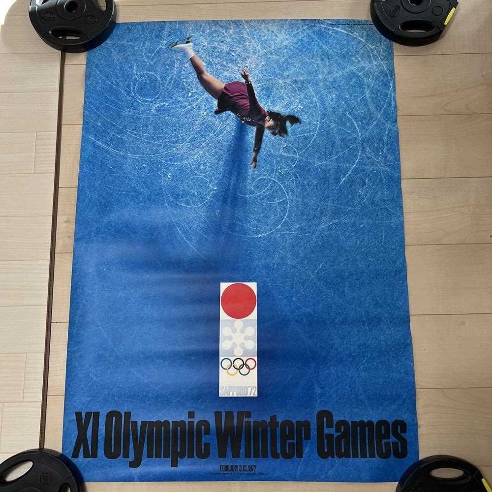 Yusaku Kamekura Sapporo Japan Olympic 1972 Original Poster B1 with dirt,scratch