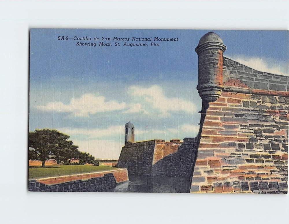 Postcard Castillo de San Marcos National Monument St. Augustine Florida USA