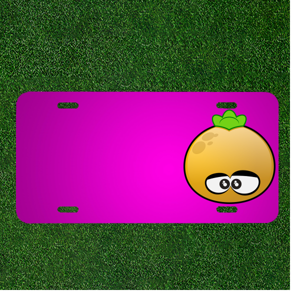 Custom Personalized Car License Plate With Add Names To Cartoon Orange Food