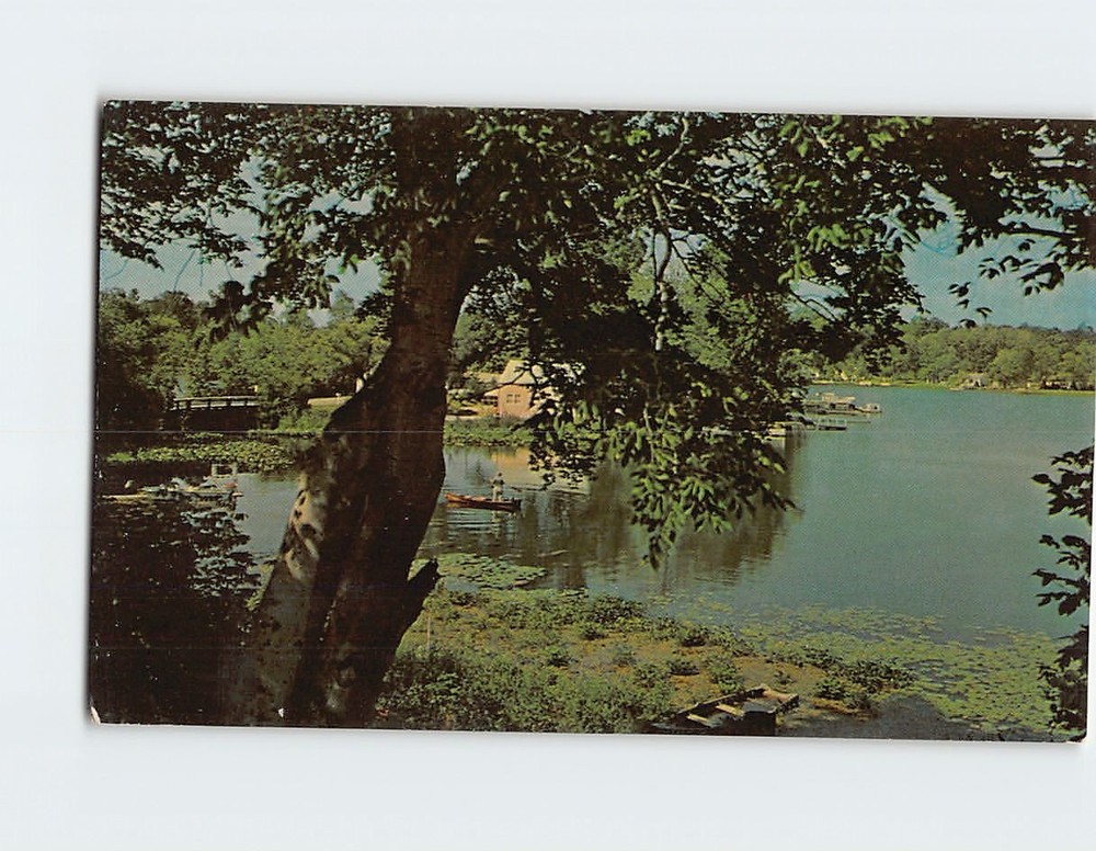 Postcard Little Cedar Lake Columbia City Indiana USA