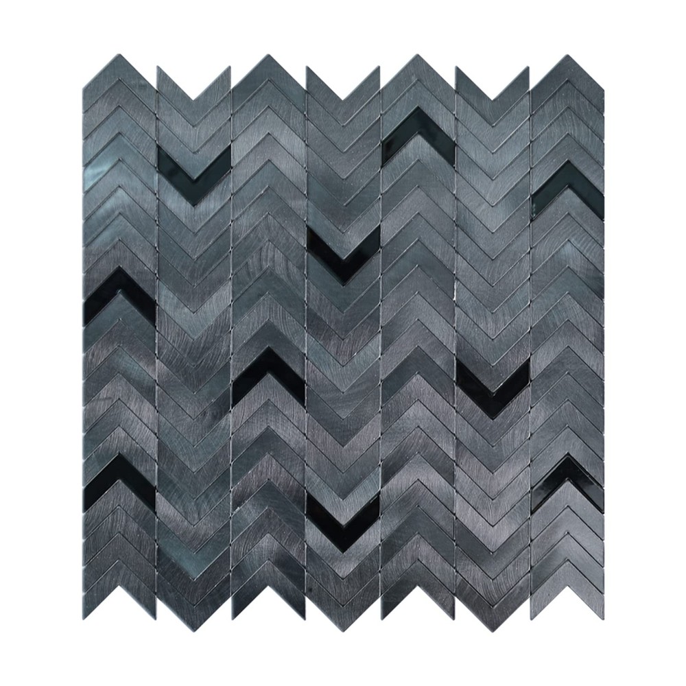 Black Peel and Stick Backsplash, Mini Herringbone Stick on Wall Tiles Self-Ad...