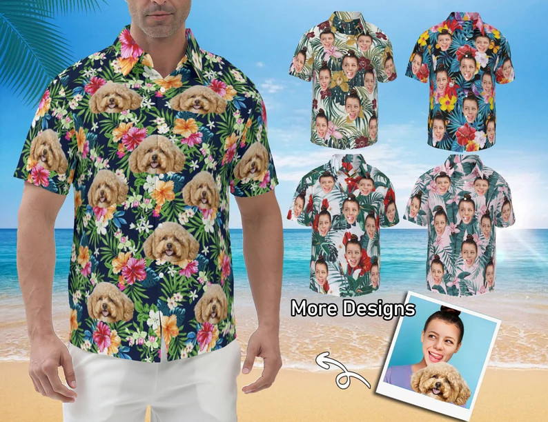 Custom Face Photo Hawaiian Shirt Personalized Funny Beach Party Gift