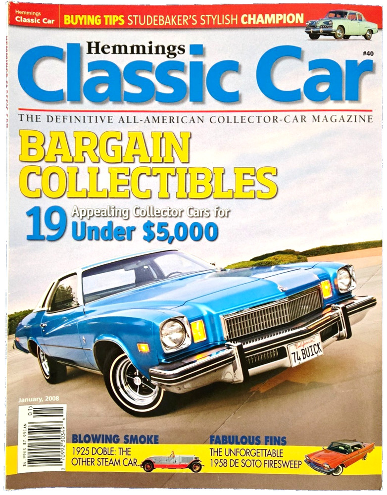 Hemmings Classic Car Magazine: Bargain Collectibles Under $5000 Jan 2008