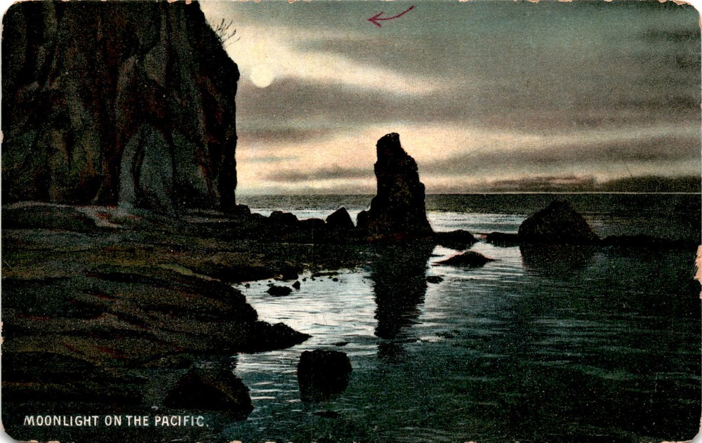 Moonlight, Pacific, San Francisco, California, Germany Postcard