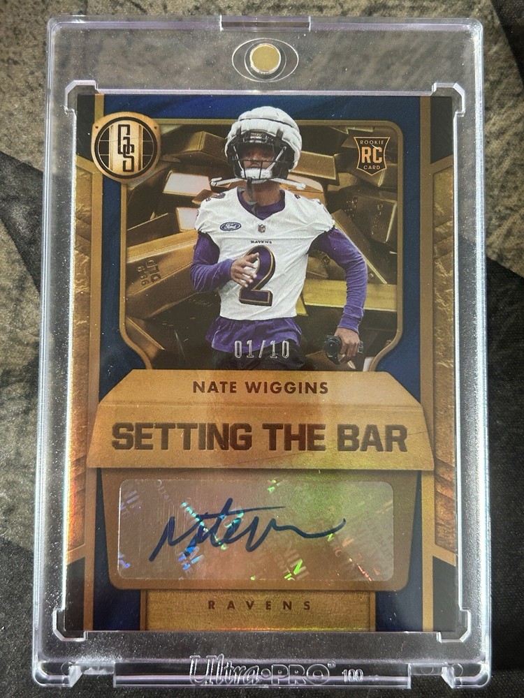 2024 Panini Gold Standard NATE WIGGINS /10 Rookie Auto Bookend Baltimore Ravens