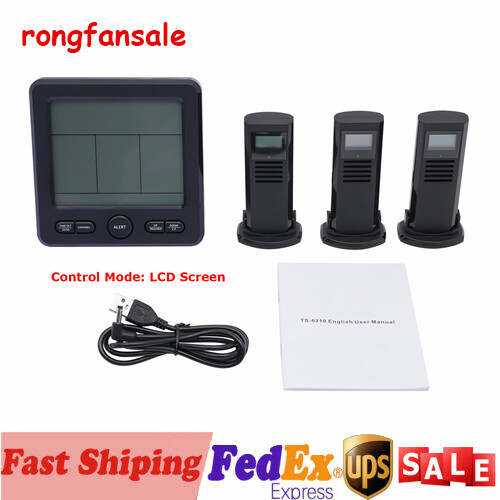 3 Sensors Wireless Indoor Outdoor Thermometer Temperature Humidity Monitor