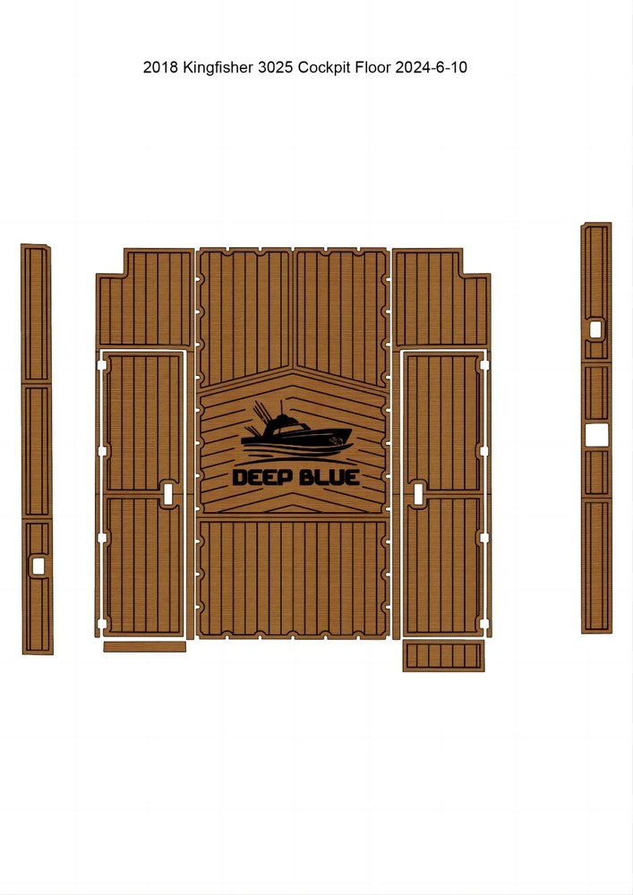 2018 Kingfisher 3025 EVA Foam Teak Deck Mat for Boat Cockpit Flooring