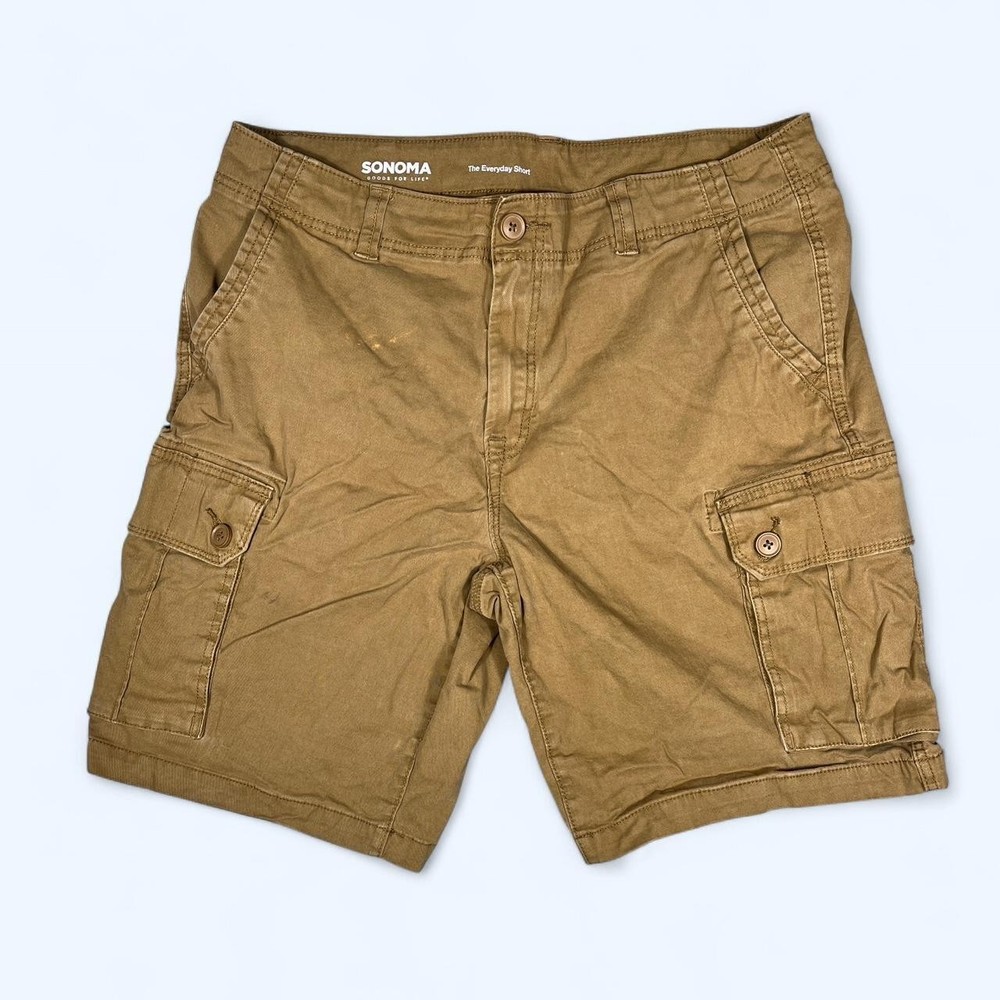 Sonoma brown khaki mens unisex cargo shorts size 36 great condition