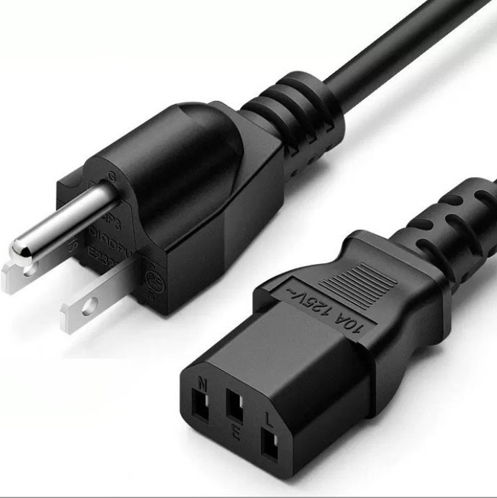 Standard 10AMP 125 Volts Power Cable for Samsung, Dell, Vizio, LG, Asus, Laptop