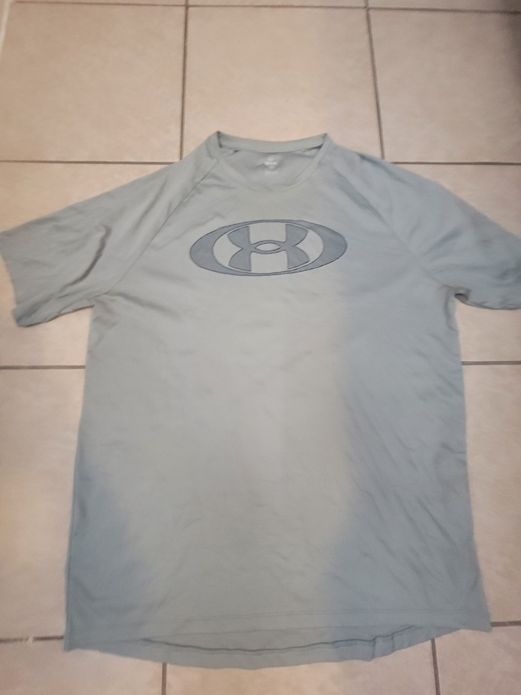 Under Armour Men's LG Gray Loose Fit Short Sleeve Crew Neck Logo T-Shirt