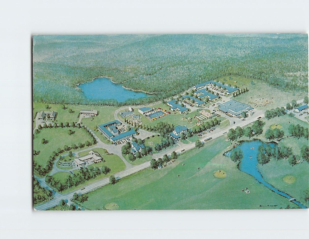 Postcard Bird's-Eye View Pocono Mountain Resort Bushkill Pennsylvania USA
