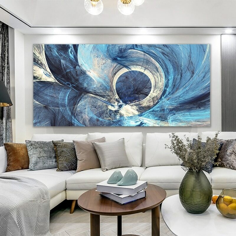 Blue Abstract Canvas Painting Wall Art Wall Poster Canvas Print Art Wall Picture