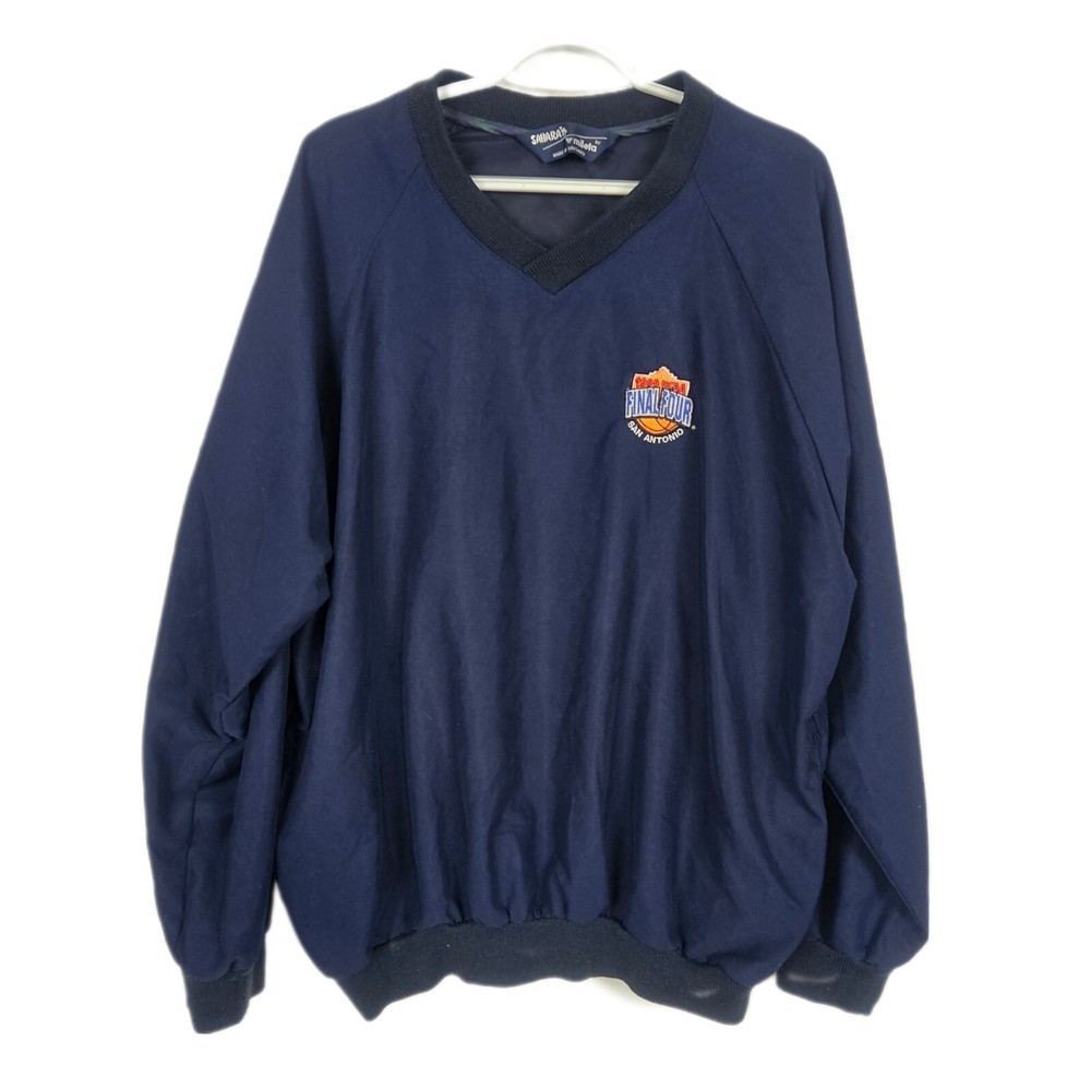 1995 NCAA Pullover Windbreaker Large Blue San Antonio Embroidered V Neck