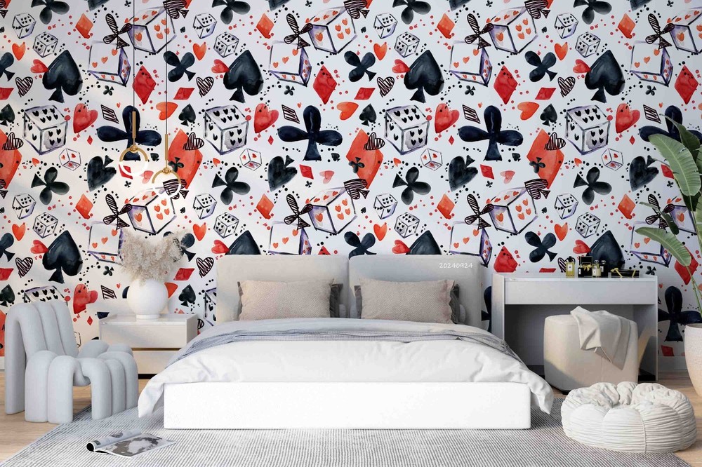 3D Poker Game Theme Pattern Wall Murals Wallpaper Murals Wall Sticker