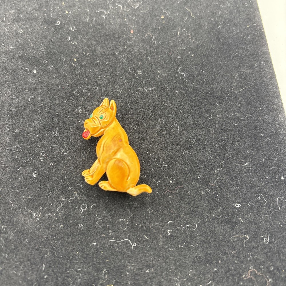Vintage Lucite Dog Brooch Figural Terrier Pin