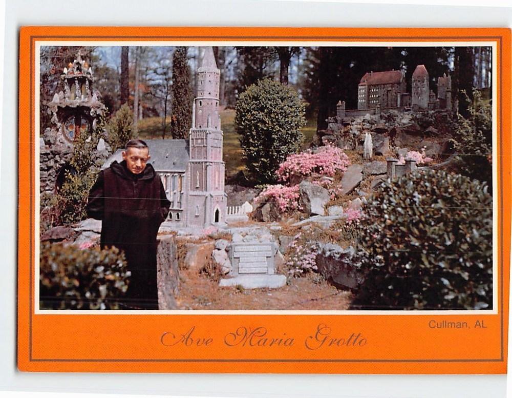 Postcard Ave Maria Grotto Cullman Alabama USA