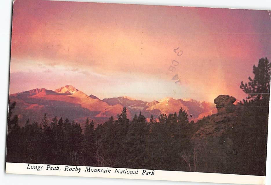 Postcard Longs Peak Rocky Mountain National Park Colorado USA