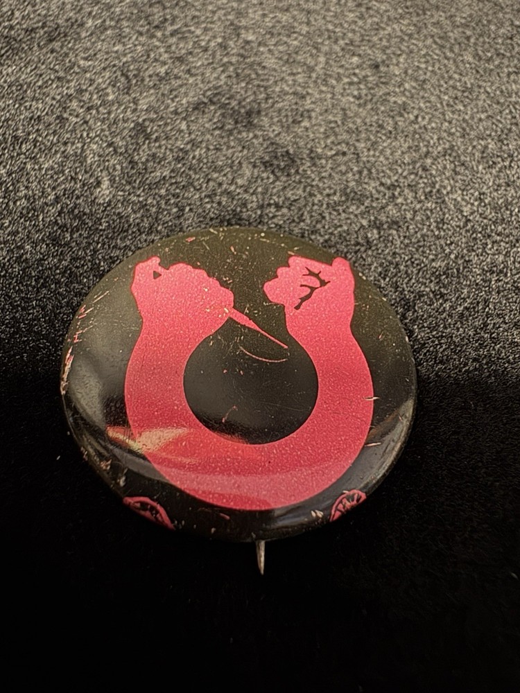 1960's Pro Vaccine Pin Vintage Medical Activist Cause Pink Button